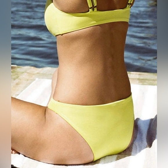 NWT Andie Swim Cheeky Bottom in Yellow, Medium Rise, High Leg Cut, XL - Picture 2 of 14